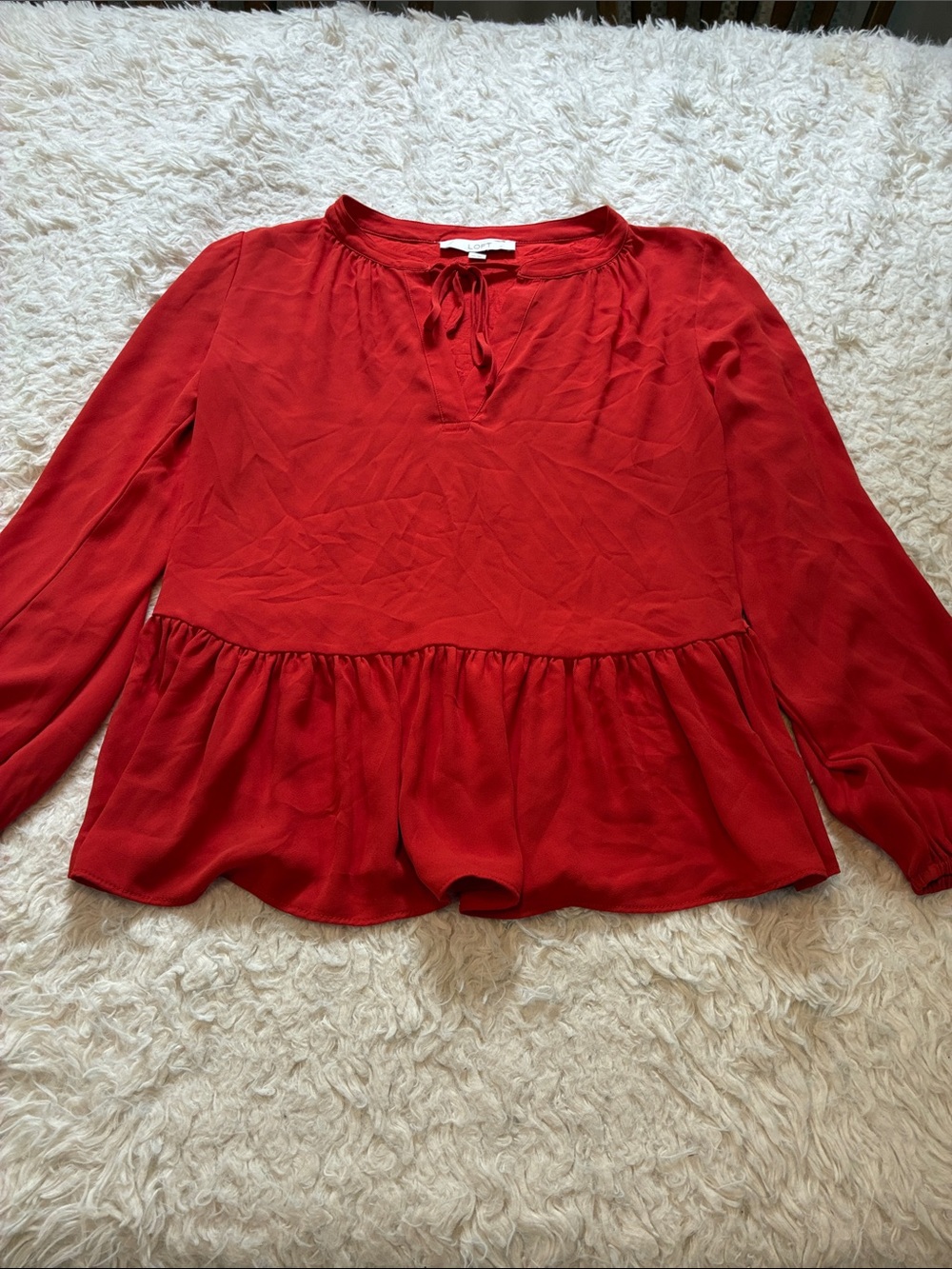 Loft Dark Orange Sheer Extra Small Blouse